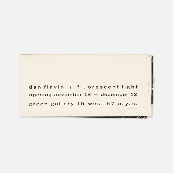 Dan Flavin, Green Gallery, Signed Invitation to Fluorescent Light