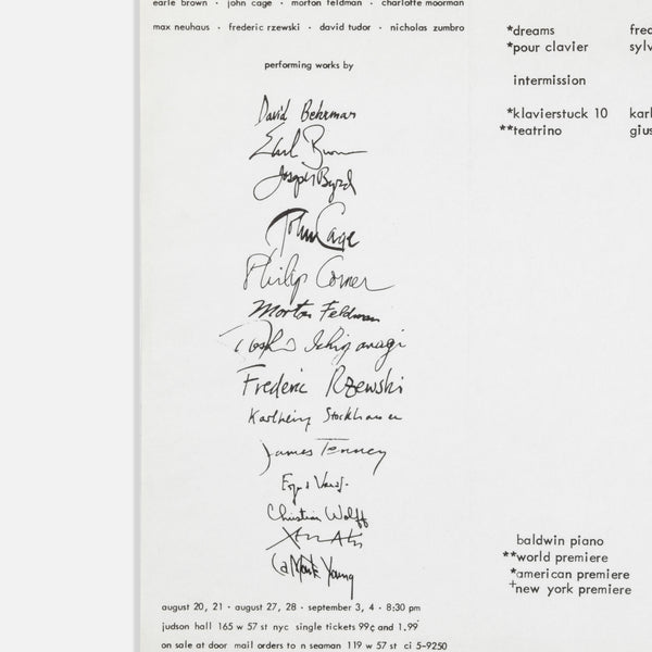 John Cage, et al., 6 Concerts '63, Program
