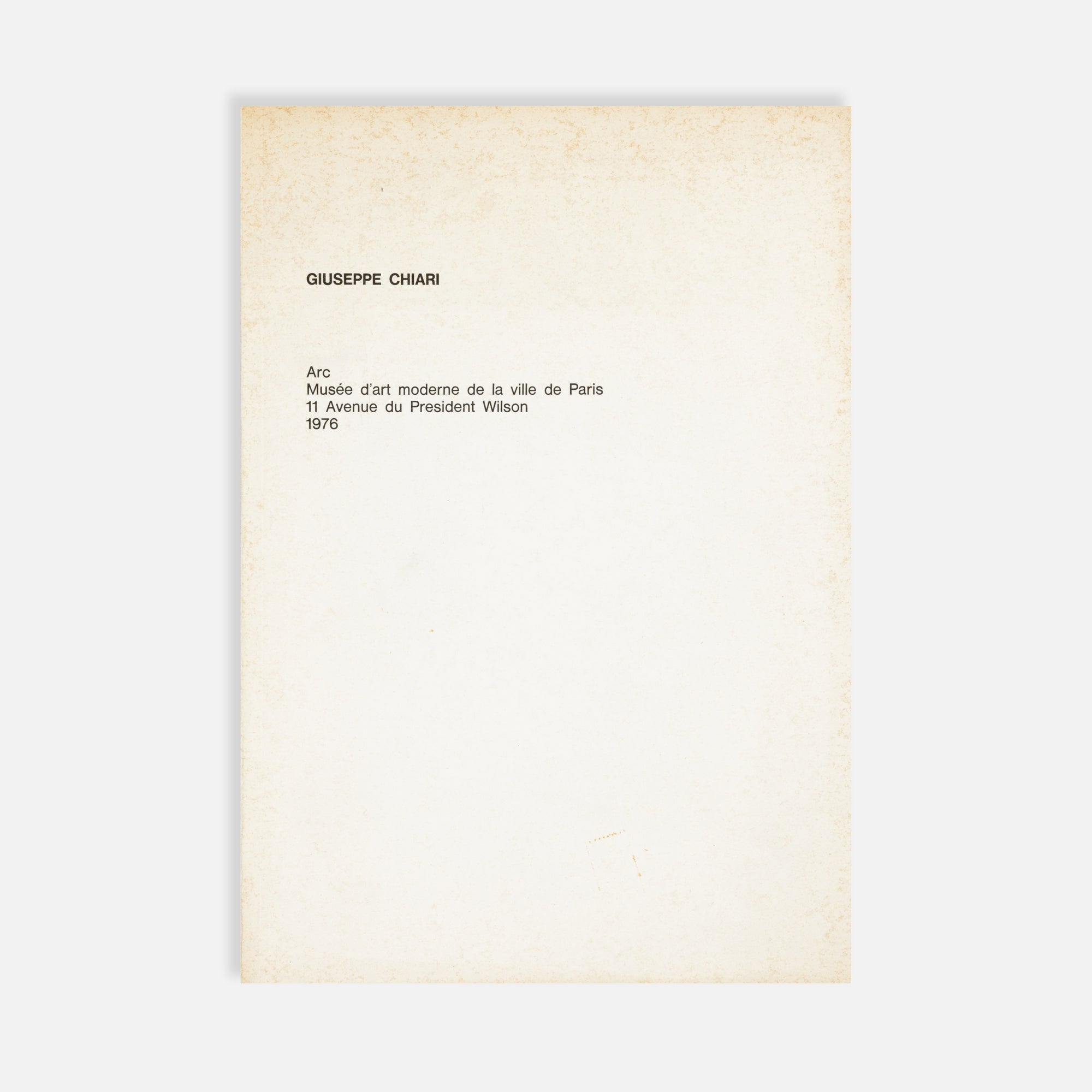 Giuseppe Chiari, Ouvres/Livres/Documents