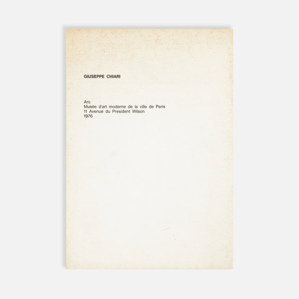 Giuseppe Chiari, Ouvres/Livres/Documents