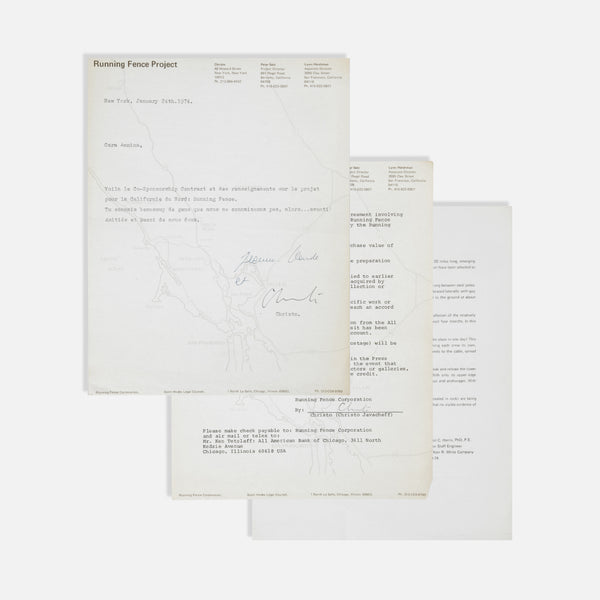 Christo and Jeanne-Claude, Letter to Annina Nosei, Signed