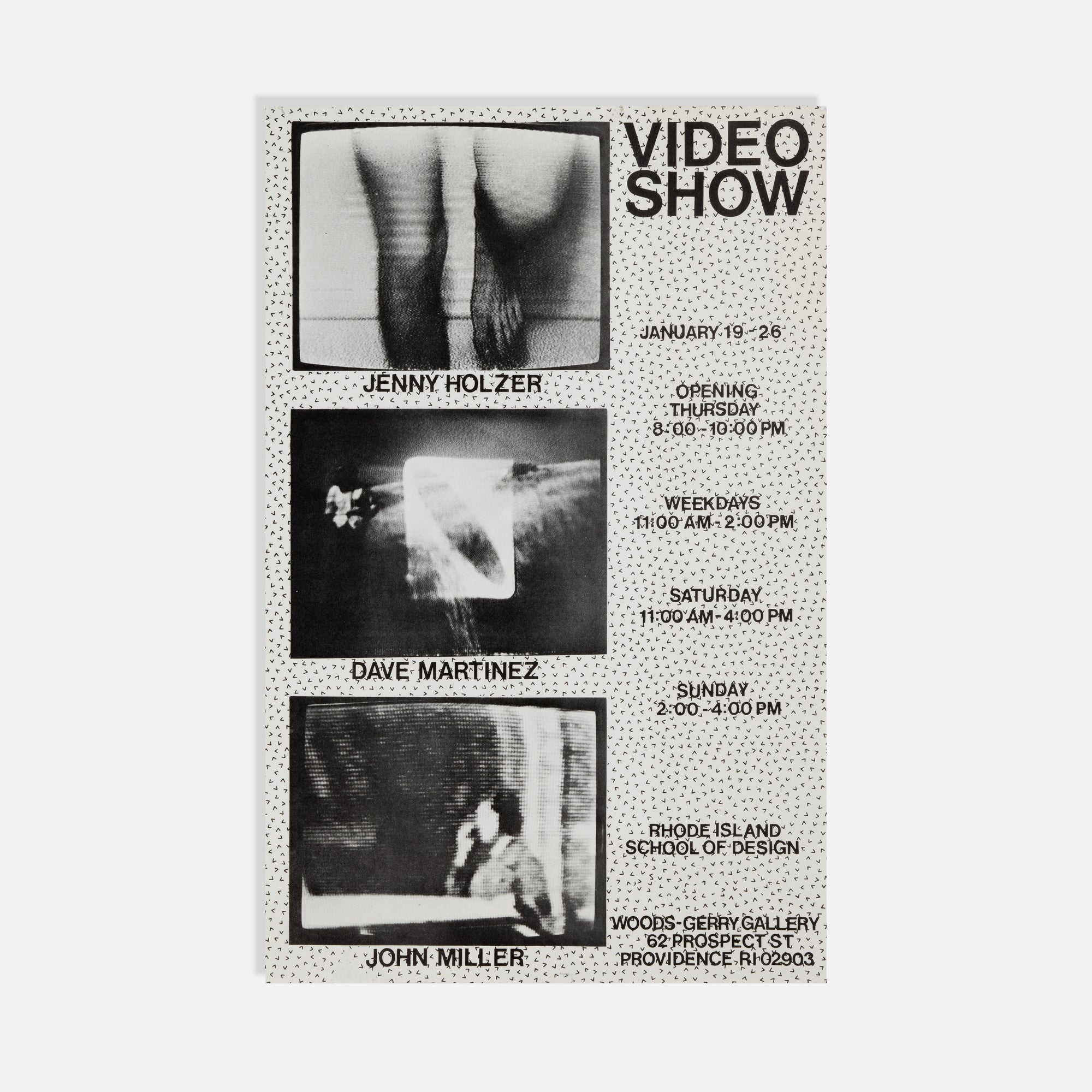 Jenny Holzer, et al., Woods Gerry Galery, Video Show, Poster