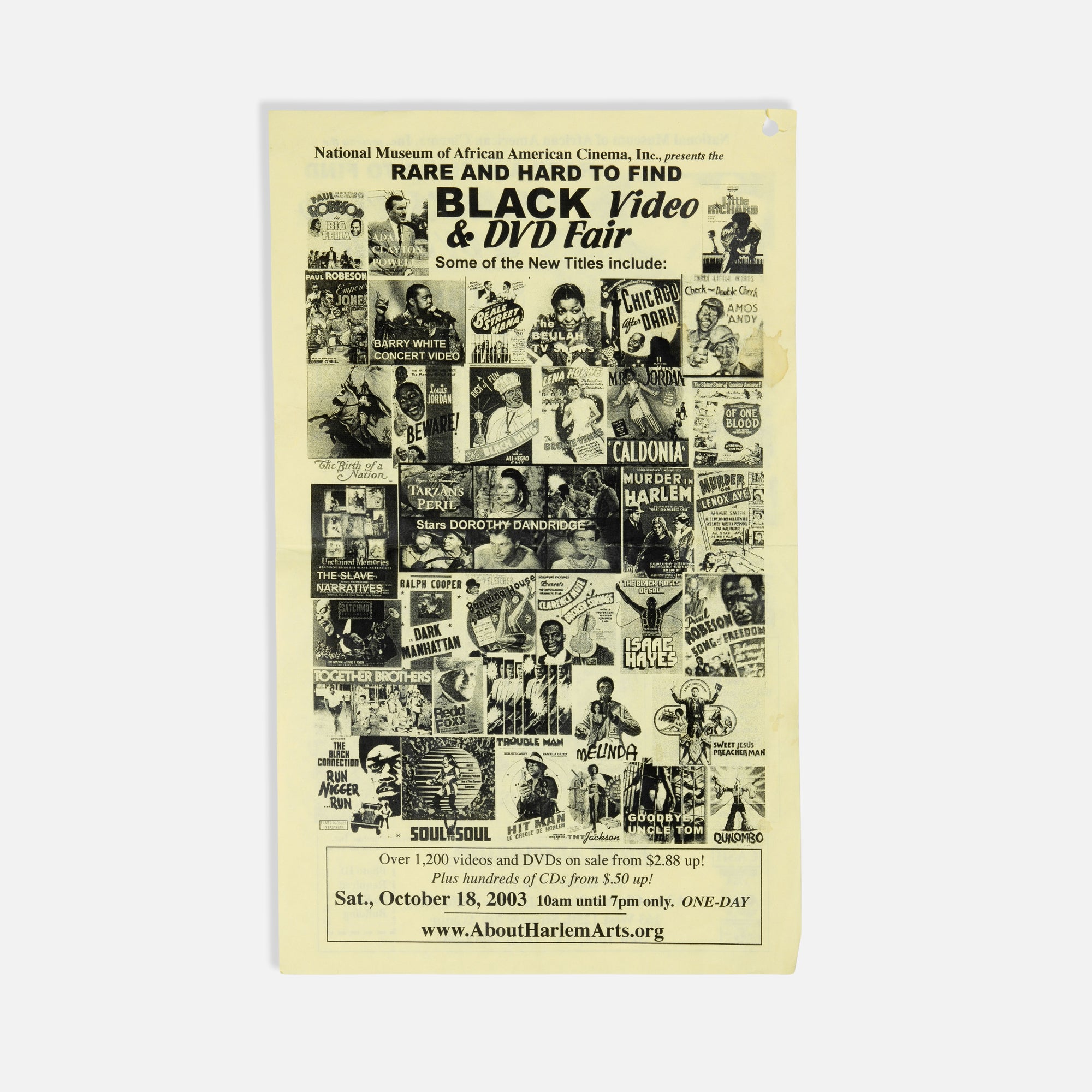 National Museum of African American Cinema Inc., Rare and Hard to Find Black Video & DVD Fair Poster