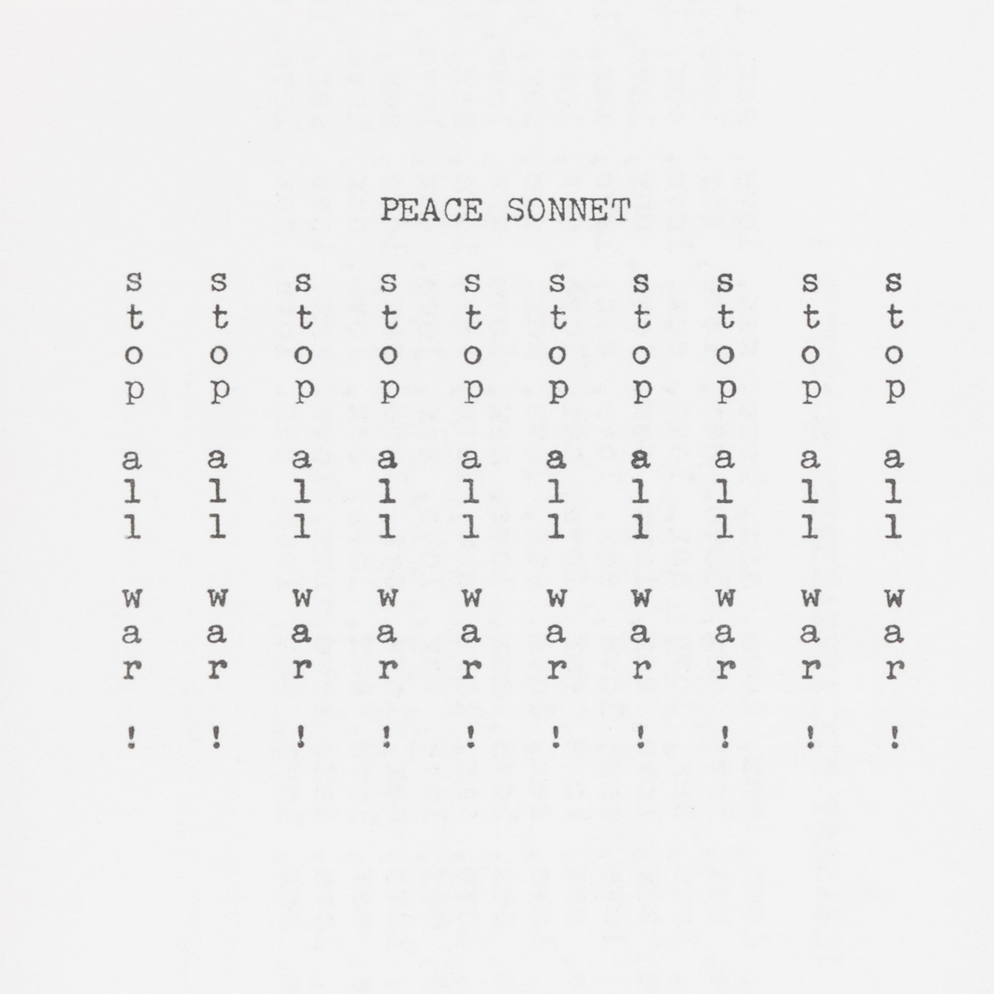 Michael Joseph Phillips, Concrete Sonnets