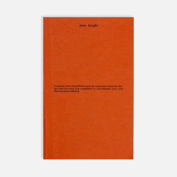 John Knight, Otis Art Institute Gallery, 14 September–16 October 1977